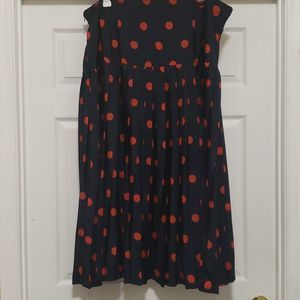 Neon Rose womens 26 black red polka dot fit & flare pleated maxi skirt